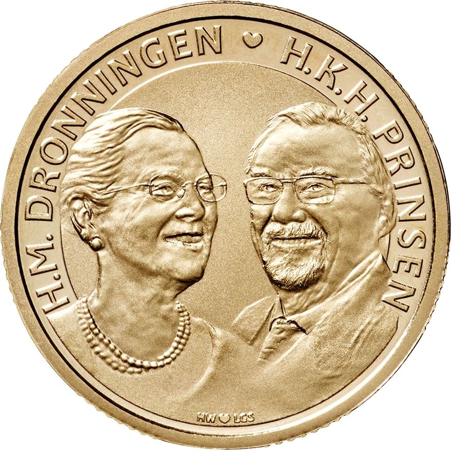 Denmark | 20 Kroner Coin | Margrethe II Royal Golden Wedding | KM966 | 2017