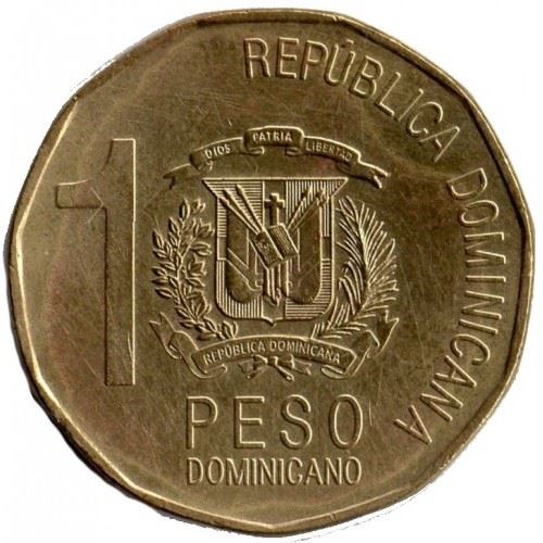 Dominican Republic | 1 Peso Coin | Juan Pablo Duarte | Diez | Km:124 | 2017 - 2022