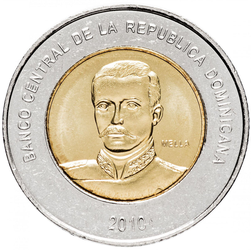 Dominican Republic 10 Pesos Coin | Matias Ramon Mella | KM106 | 2005 - 2016