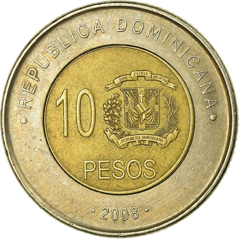 Dominican Republic 10 Pesos Coin | Matias Ramon Mella | KM106 | 2005 - 2016