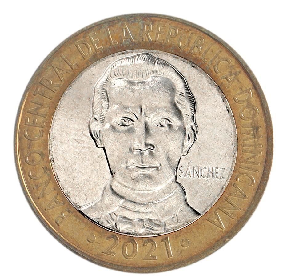 Dominican Republic | 5 Pesos Coin | Francisco del Rosario Sánchez | Km:125 | 2017 - 2022