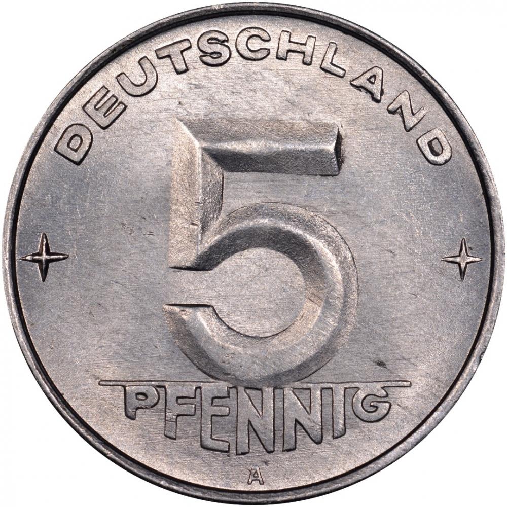 East German 5 Pfennig | Deutsche Demokratische Republik | KM6 | 1952 - 1953