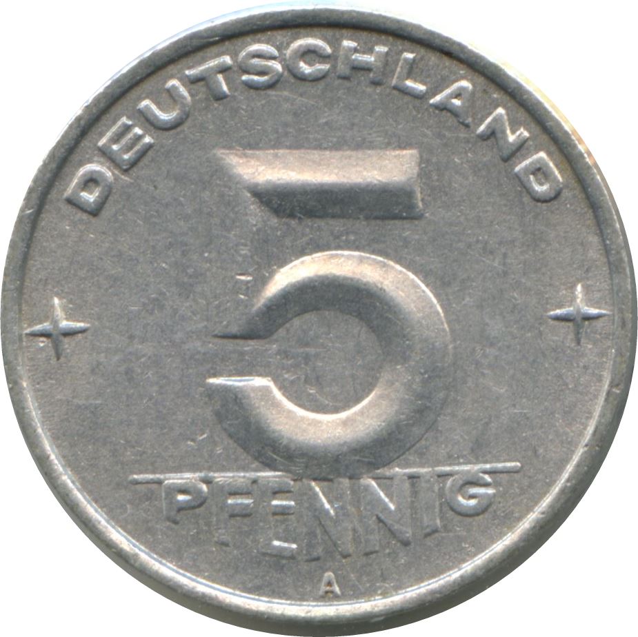 East German 5 Pfennig | Deutsche Demokratische Republik | KM6 | 1952 - 1953