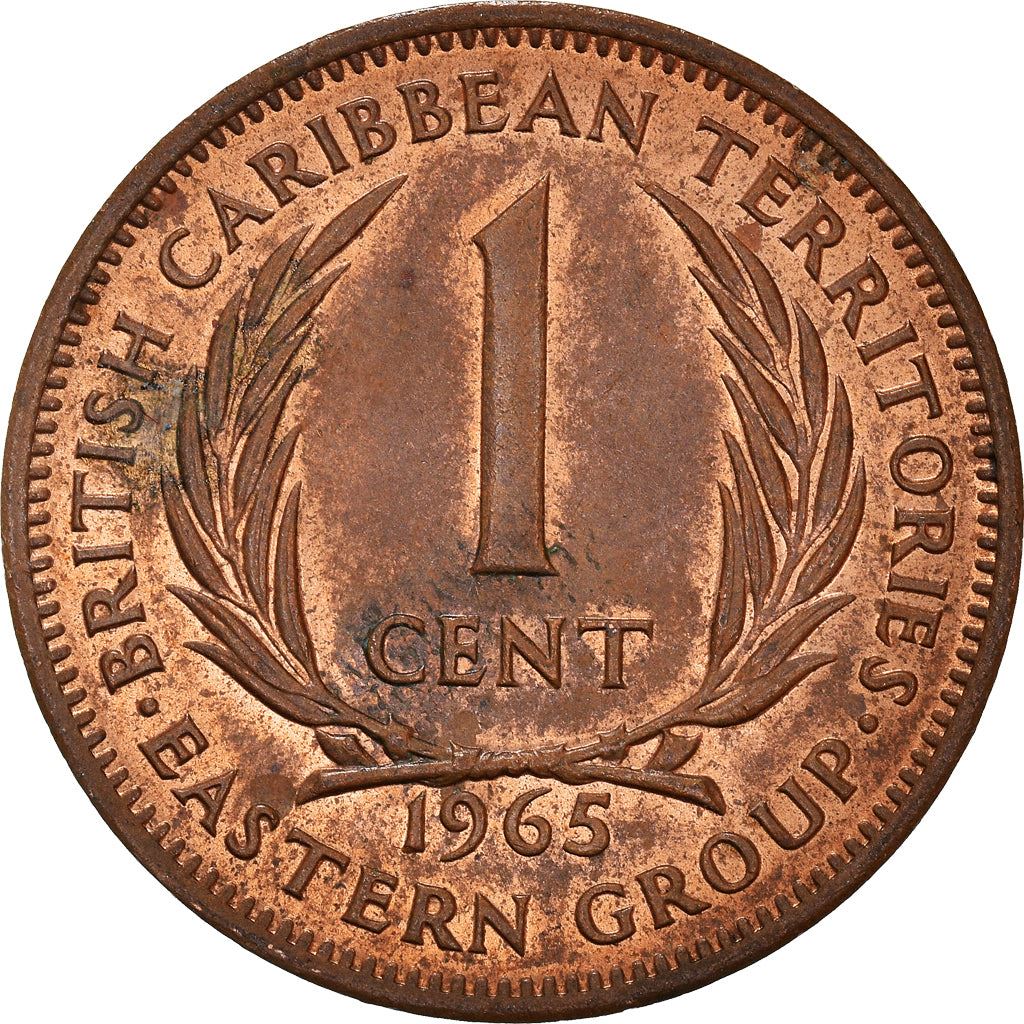 Eastern Caribbean States 1 Cent Coin | Queen Elizabeth II | Palm | KM2 | 1955 - 1965