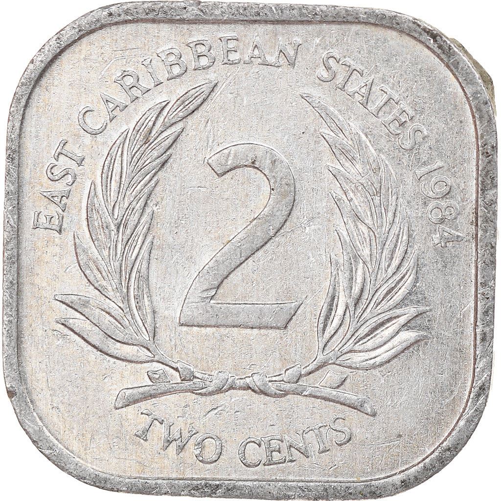 Eastern Caribbean States Coin 2 Cents | Queen Elizabeth II | Palm | KM11 | 1981 - 2000