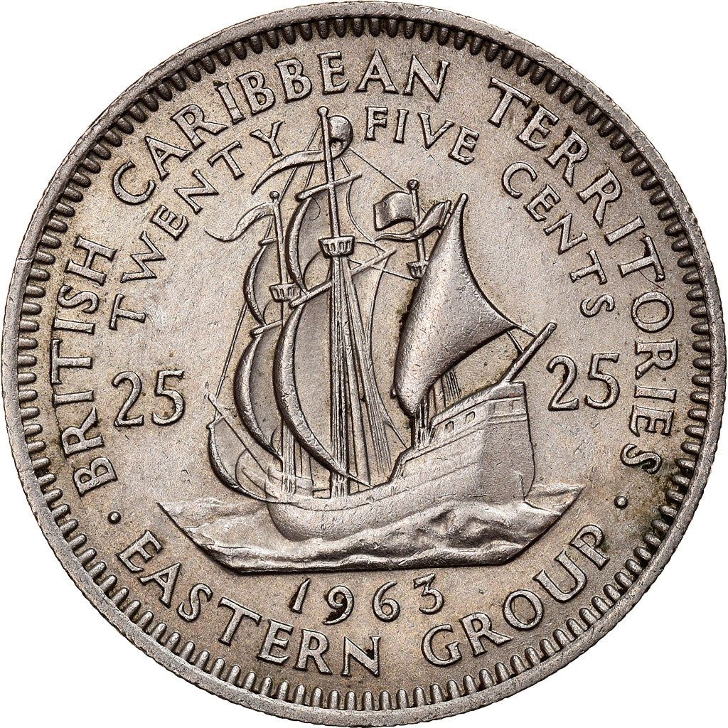 Eastern Caribbean States Coin 25 Cents | Queen Elizabeth II | Golden H