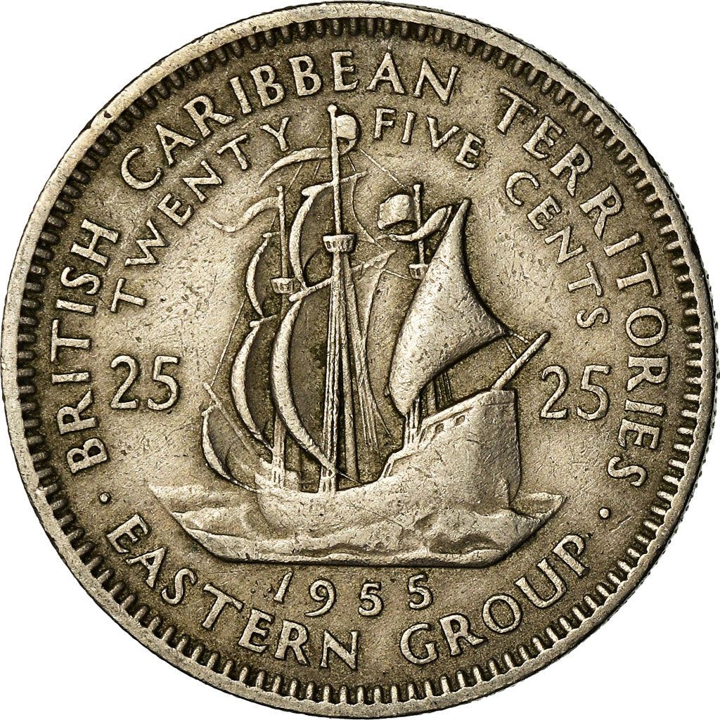 Eastern Caribbean States Coin 25 Cents | Queen Elizabeth II | Golden H