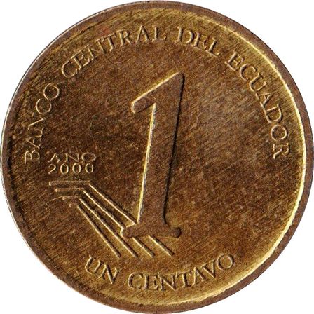 Ecuador | 1 Centavo Coin | Globe - Equator | Km:104 | 2000 - 2003