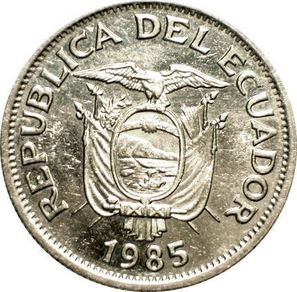 Ecuador 1 Sucre Coin | Antonio Jose de Sucre | KM85 | 1985 - 1986