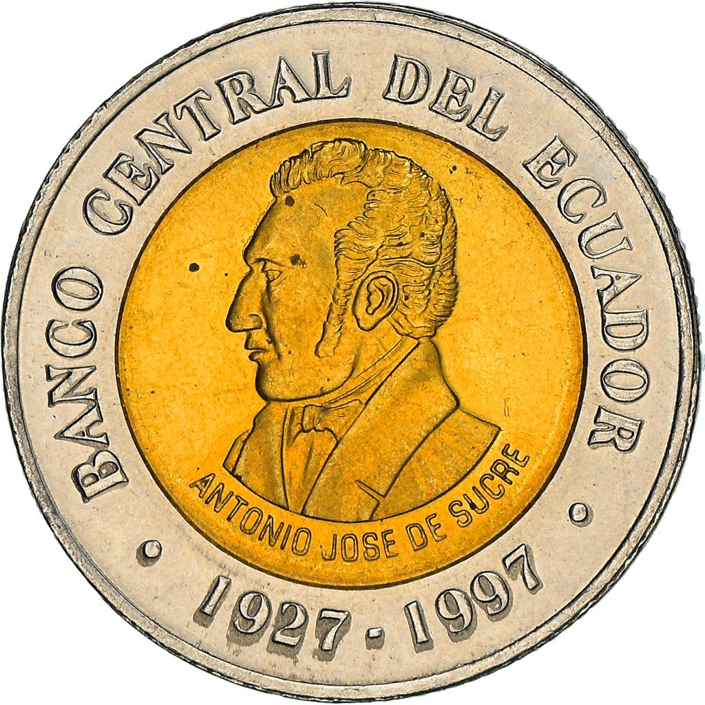 Ecuador 100 Sucres Coin | Central Bank | Antonio Jose de Sucre | KM101 | 1997