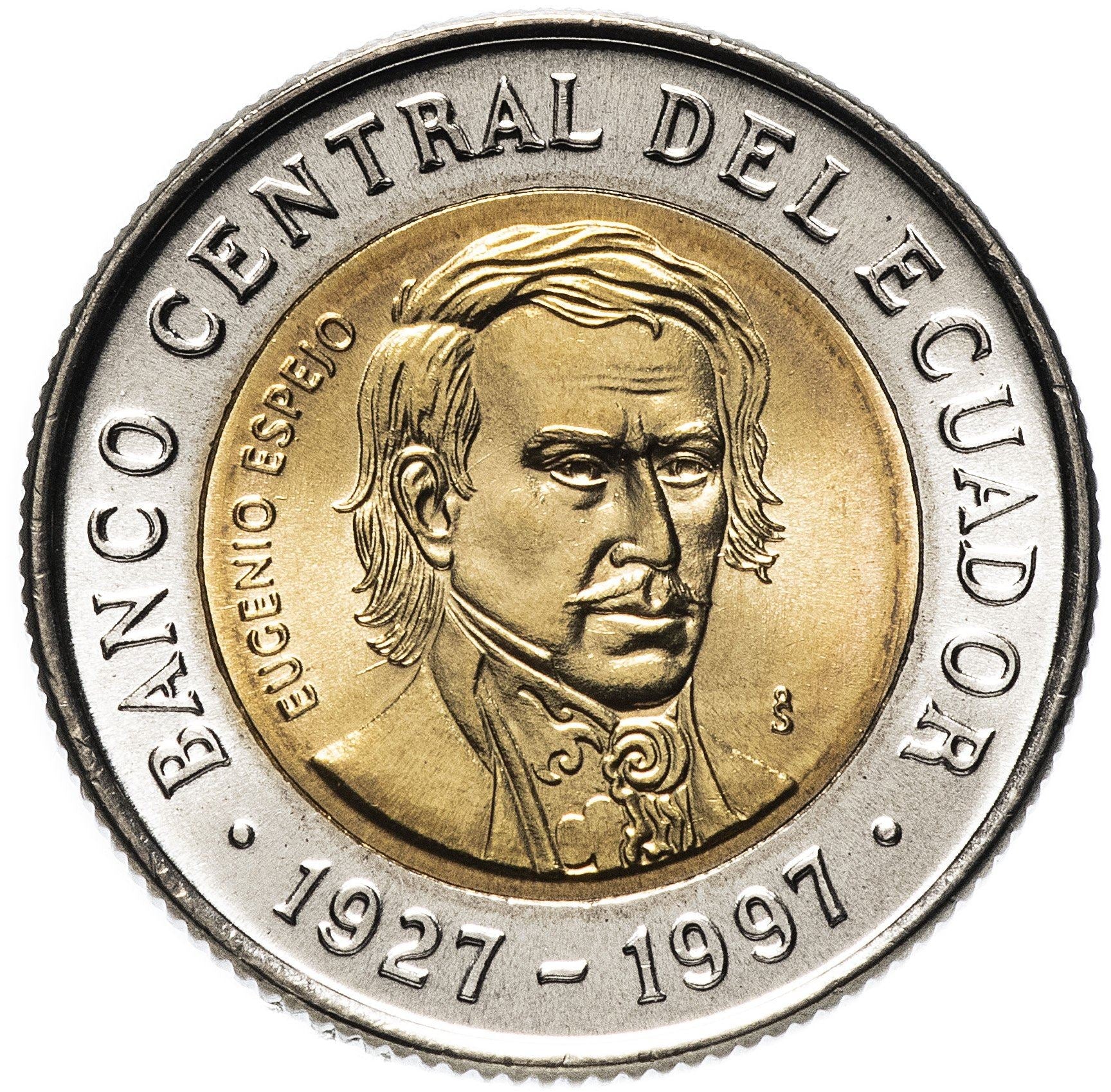 Ecuador 1000 Sucres Coin | Central Bank | Eugenio Espejo | KM103 | 1997