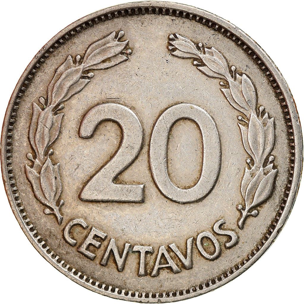 Ecuador | 20 Centavos Coin | KM77.1c | 1959 - 1972