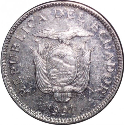 Ecuador | 5 Sucres Coin | Bananas | Km:91 | 1988 - 1991