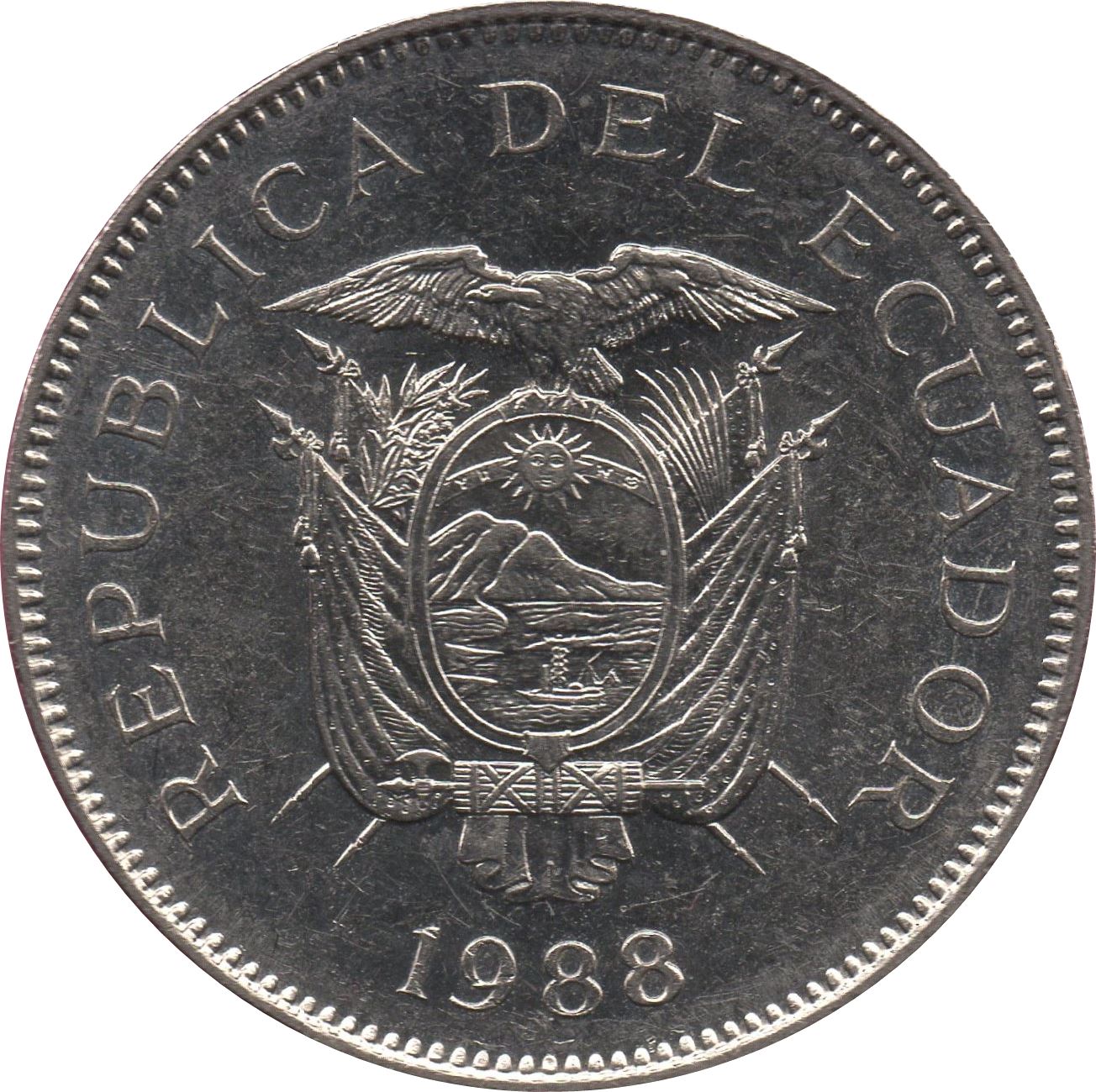 Ecuador | 50 Sucres Coin | La Tolita culture | Km:93 | 1988 - 1991