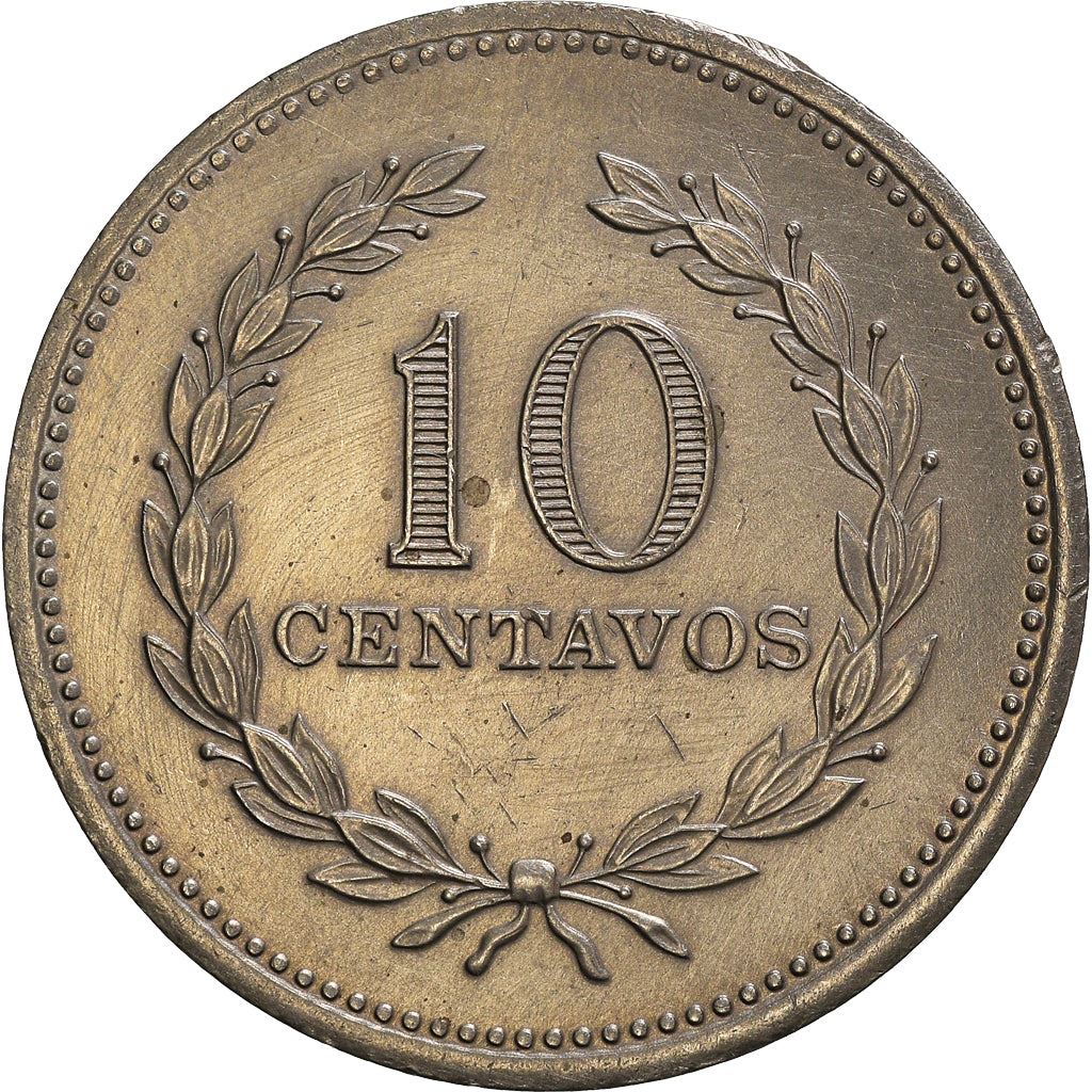 El Salvador 10 Centavos Coin | President Francisco Morazan | KM150 | 1975