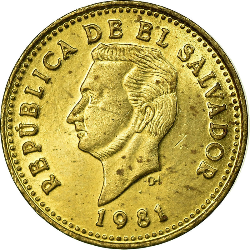El Salvador Coin Salvadoran 1 Centavo | President Francisco Morazan | KM135.2a | 1981