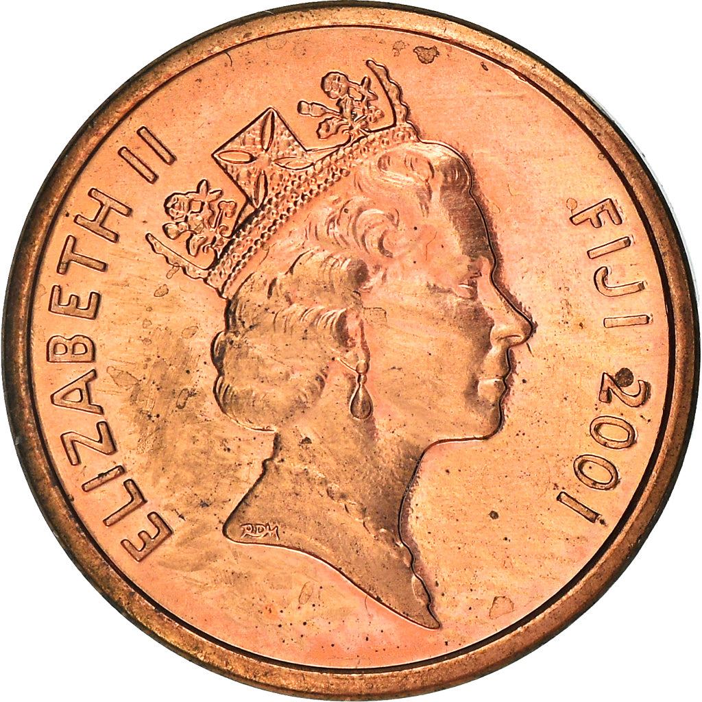 Fiji | 1 Cent Coin | Elizabeth II | Tanoa Kava Bowl | KM49a | 1990 - 2001