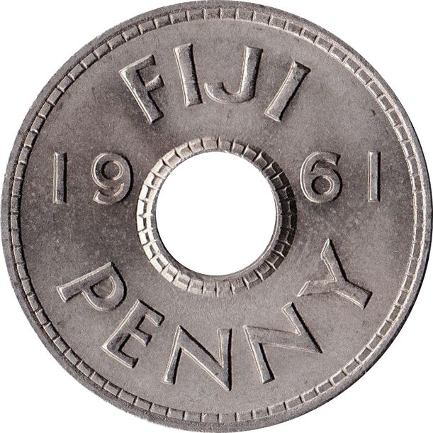 Fiji | 1 Penny Coin | Elizabeth II | KM21 | 1954 - 1968