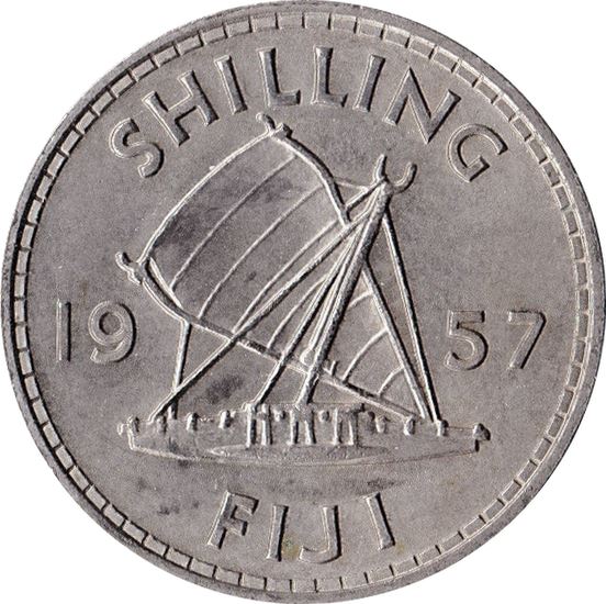 Fiji | 1 Shilling Coin | Elizabeth II | Sailing Boat | KM23 | 1957 - 1965