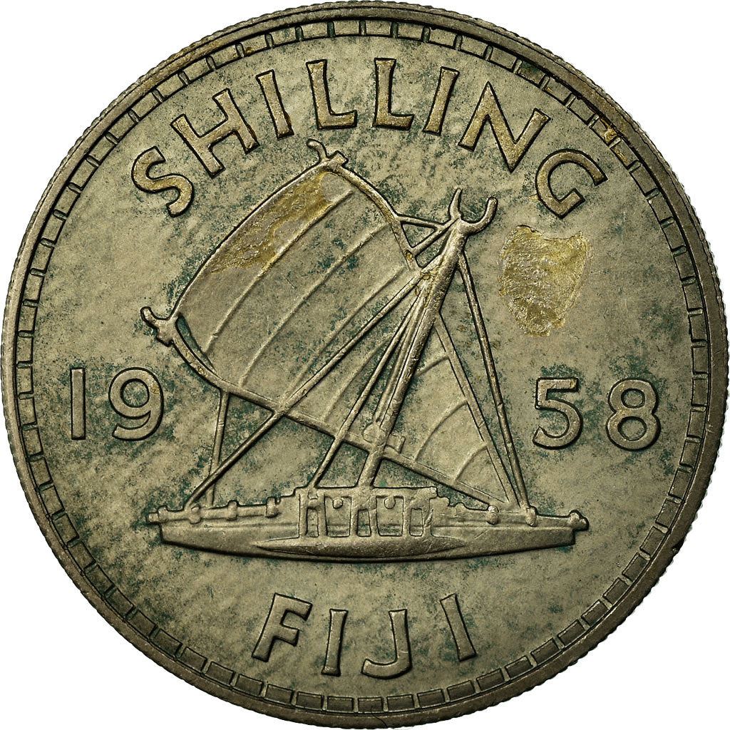 Fiji | 1 Shilling Coin | Fijian sailboat | Km:23 | 1957 - 1965