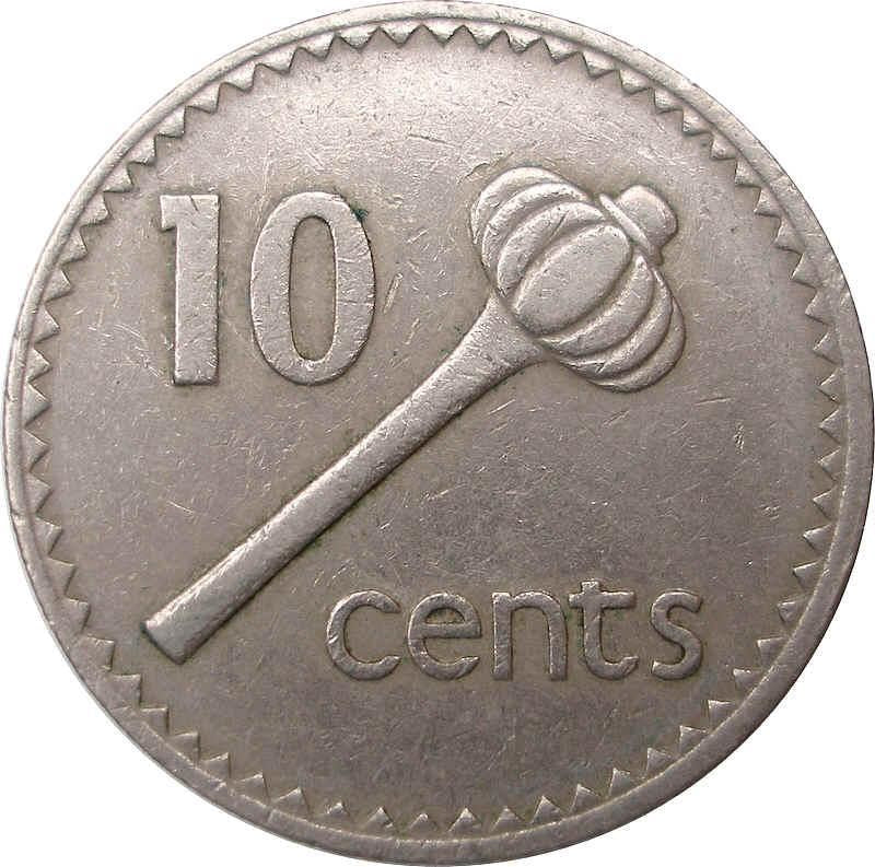 Fiji | 10 Cents Coin | Elizabeth II | Ula Tava Tava | KM30 | 1969 - 1985