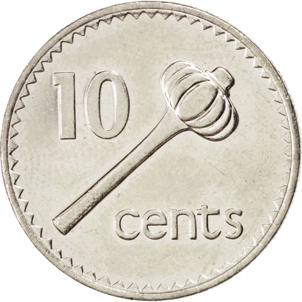 Fiji | 10 Cents Coin | Throwing club | Km:52A | 1990 - 2006