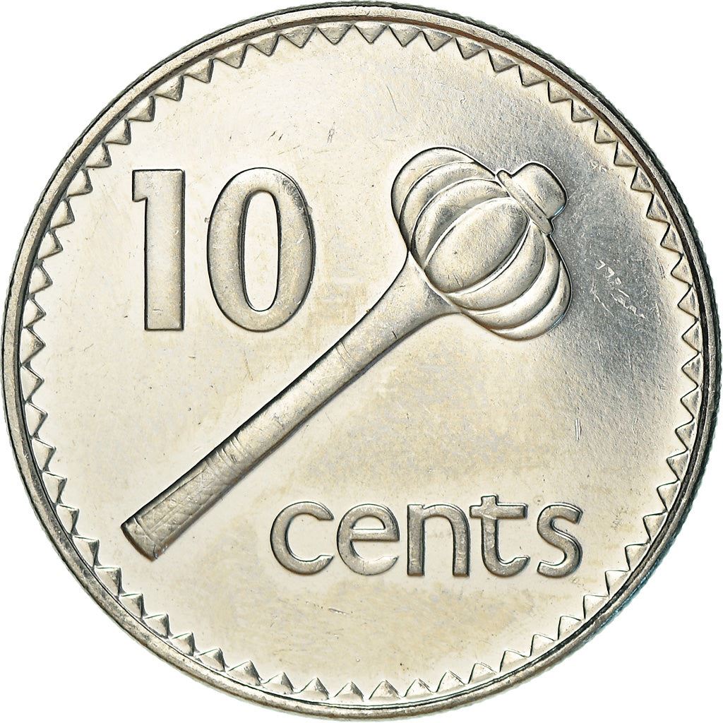 Fiji | 10 Cents Coin | Throwing club | Km:52A | 1990 - 2006