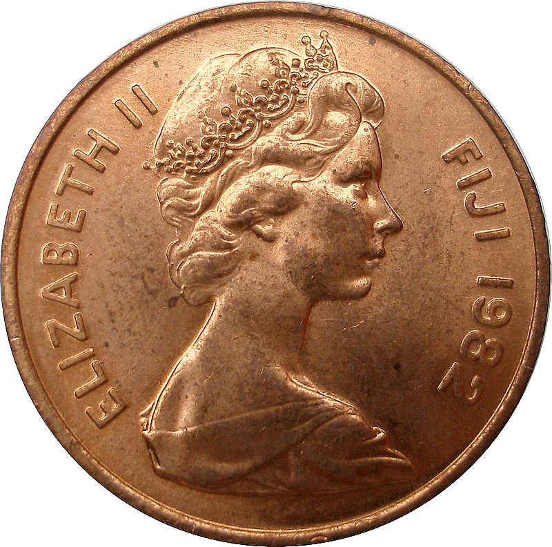 Fiji | 2 Cents Coin | Elizabeth II | Palm Fan | KM28 | 1969 - 1985