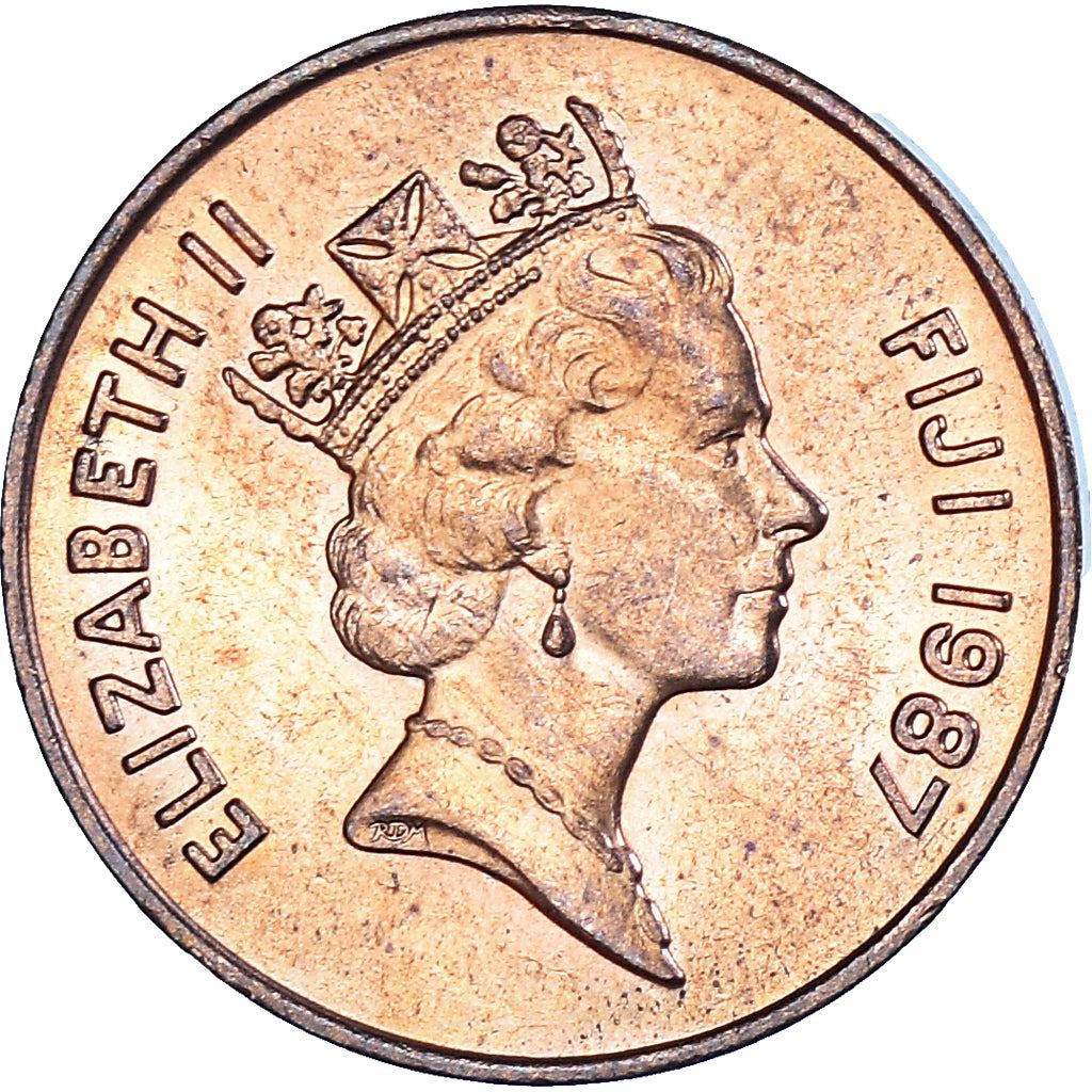 Fiji | 2 Cents Coin | Palm fan | Km:50 | 1986 - 1987