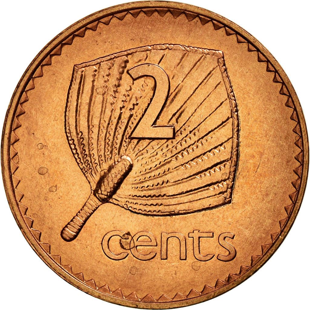 Fiji | 2 Cents Coin | Palm fan | Km:50A | 1990 - 2001