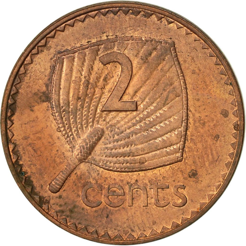 Fiji | 2 Cents Coin | Palm fan | Km:50A | 1990 - 2001