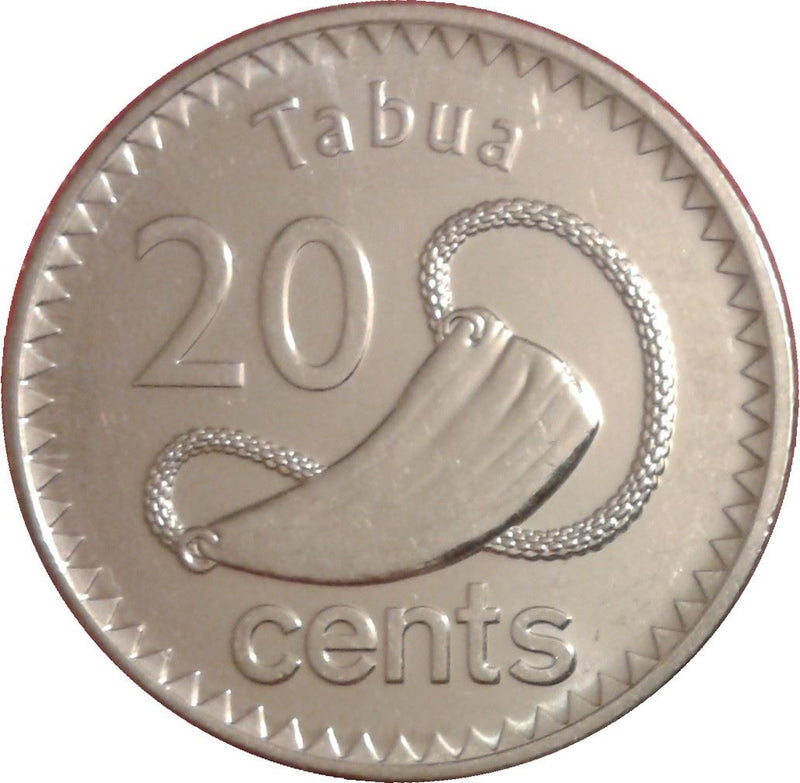Fiji | 20 Cents Coin | Kaka Parrot | Tabua | Sperm Whale | KM334 | 2012 - 2014