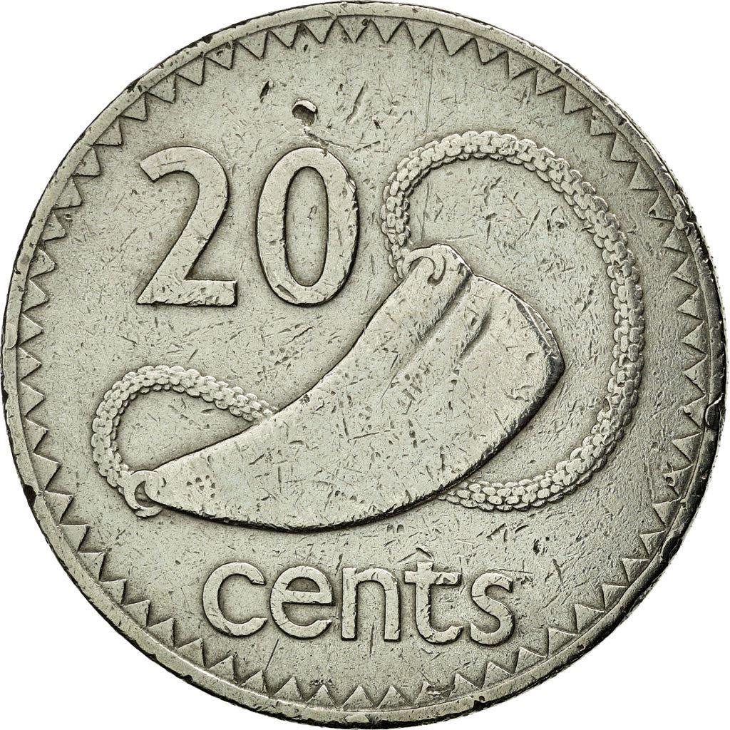 Fiji | 20 Cents Coin | Sperm whale tooth | Km:31 | 1969 - 1985