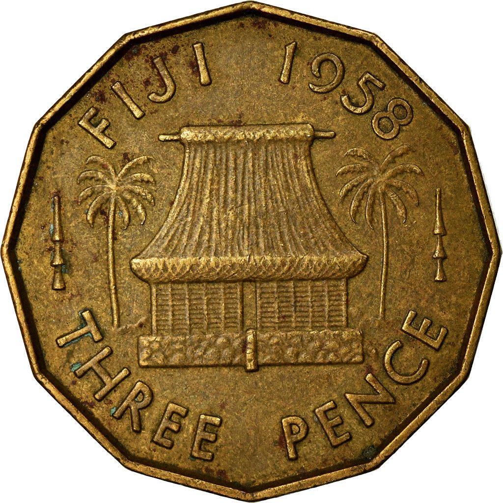 Fiji | 3 Pence Coin | Hut | Km:22 | 1955 - 1967