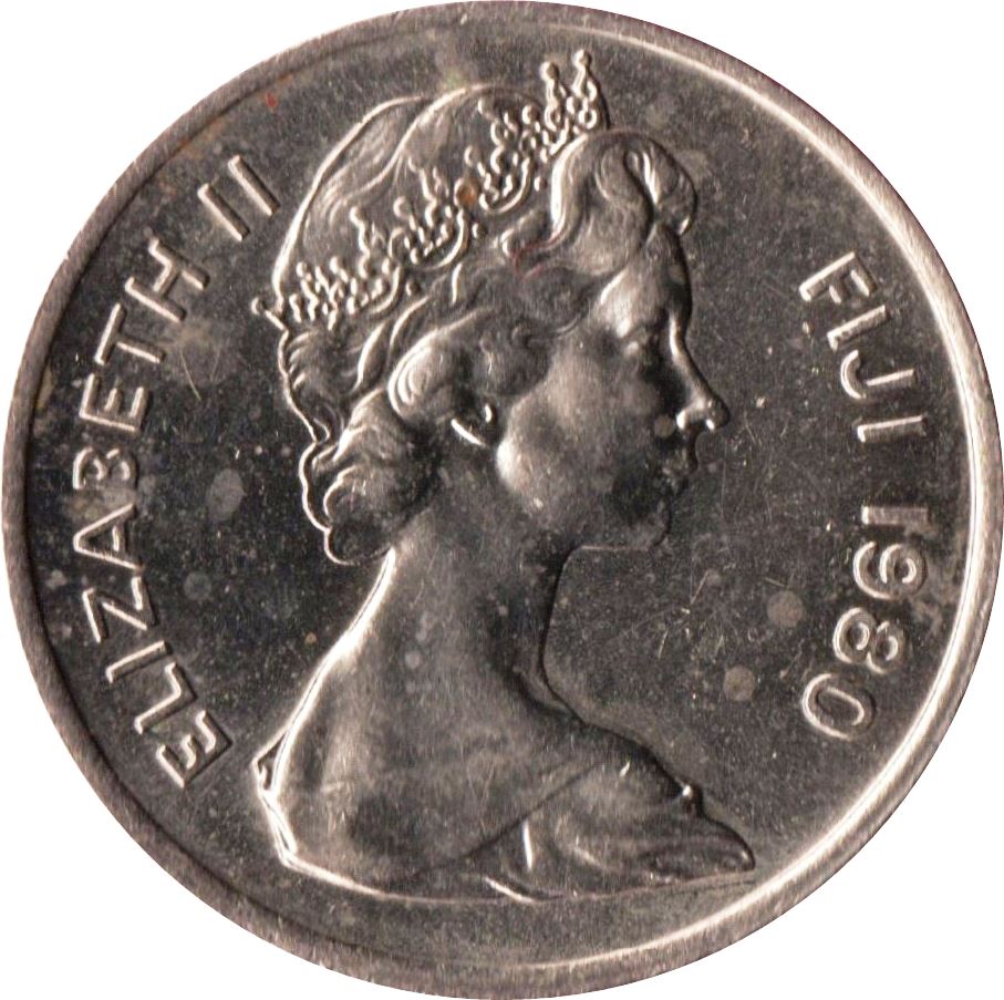 Fiji | 5 Cents Coin | Elizabeth II | Drum | KM29 | 1969 - 1984