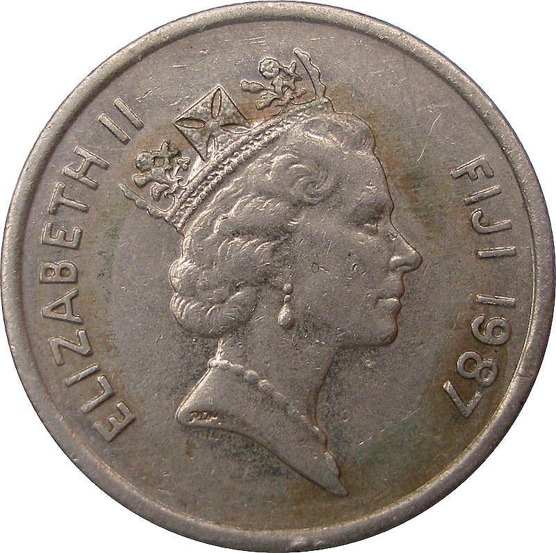 Fiji | 5 Cents Coin | Elizabeth II | Drum | KM51 | 1986 - 1987