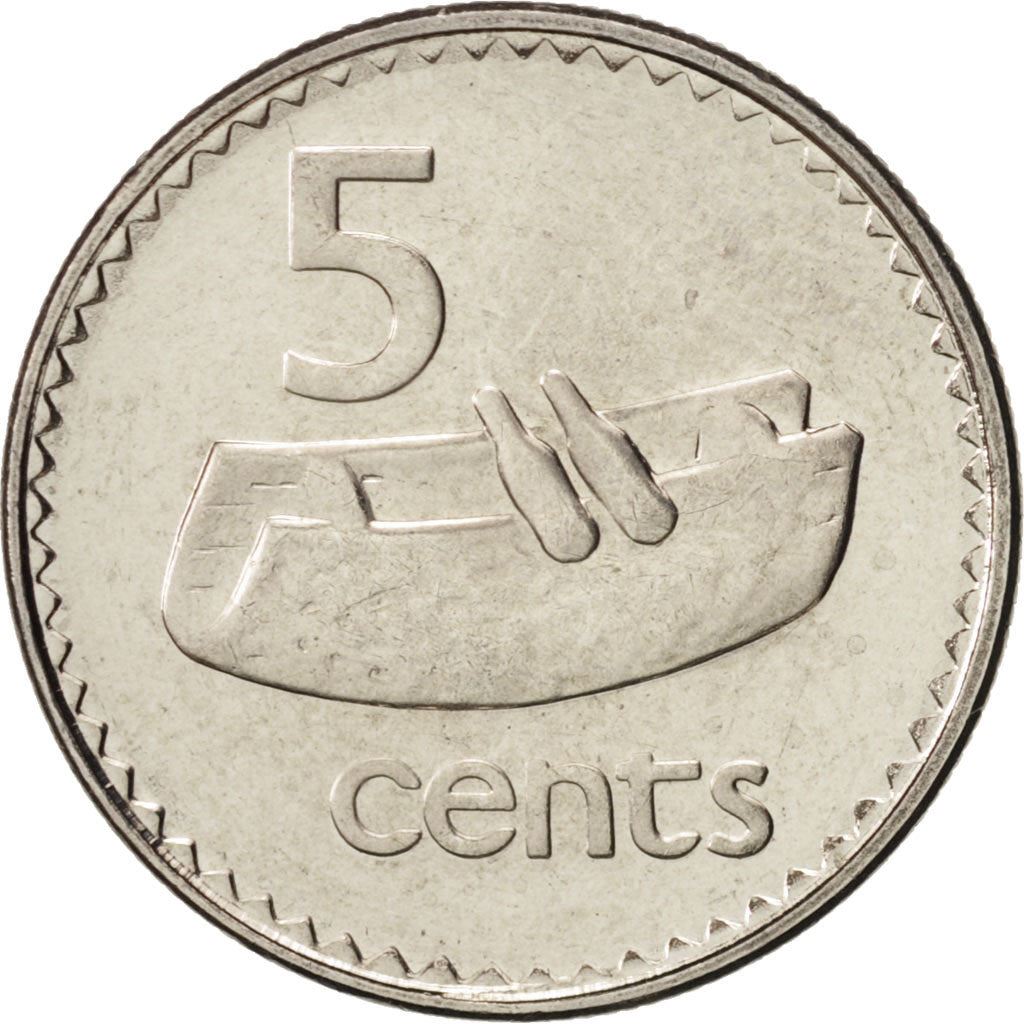 Fiji | 5 Cents Coin | Fijian drum | Km:51A | 1990 - 2006