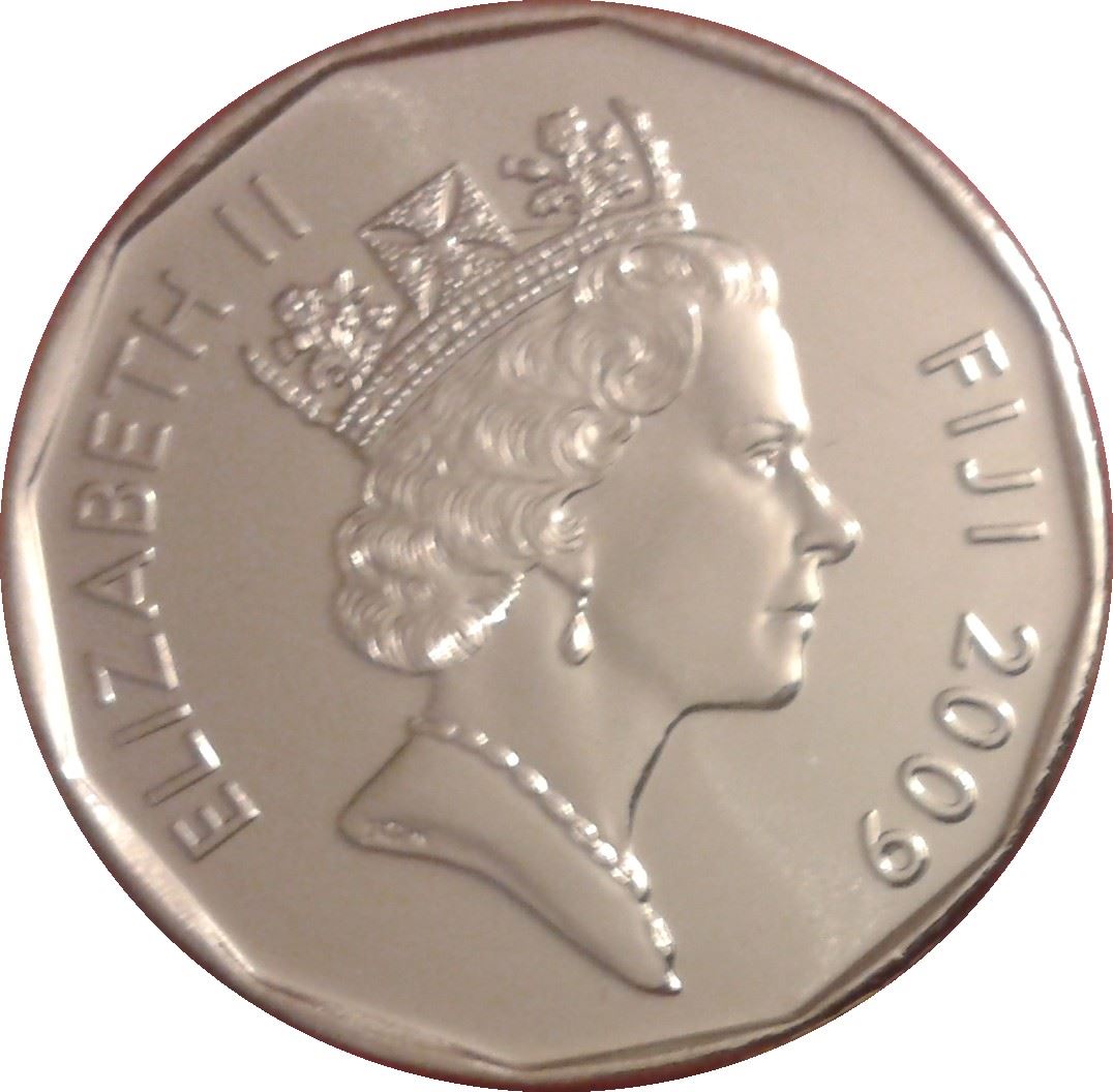 Fiji | 50 Cents Coin | Elizabeth II | Canoe Takia | KM122 | 2009 - 2010