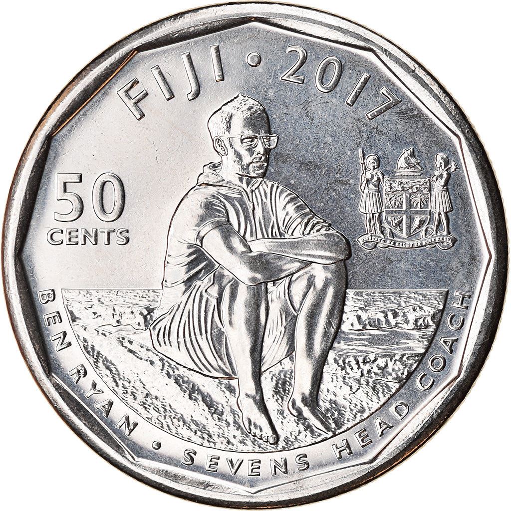 Fiji | 50 Cents Coin | Fijian rugby | Km:528 | 2017