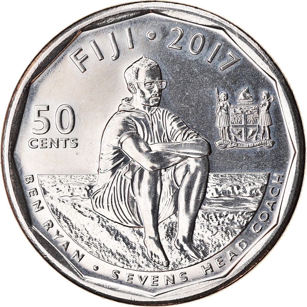 Fiji | 50 Cents Coin | Fijian rugby | Km:528 | 2017