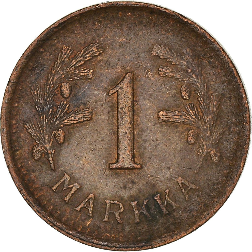 Finland Coin Finnish 1 Markka | Spruce Branch | KM30a | 1940 - 1951