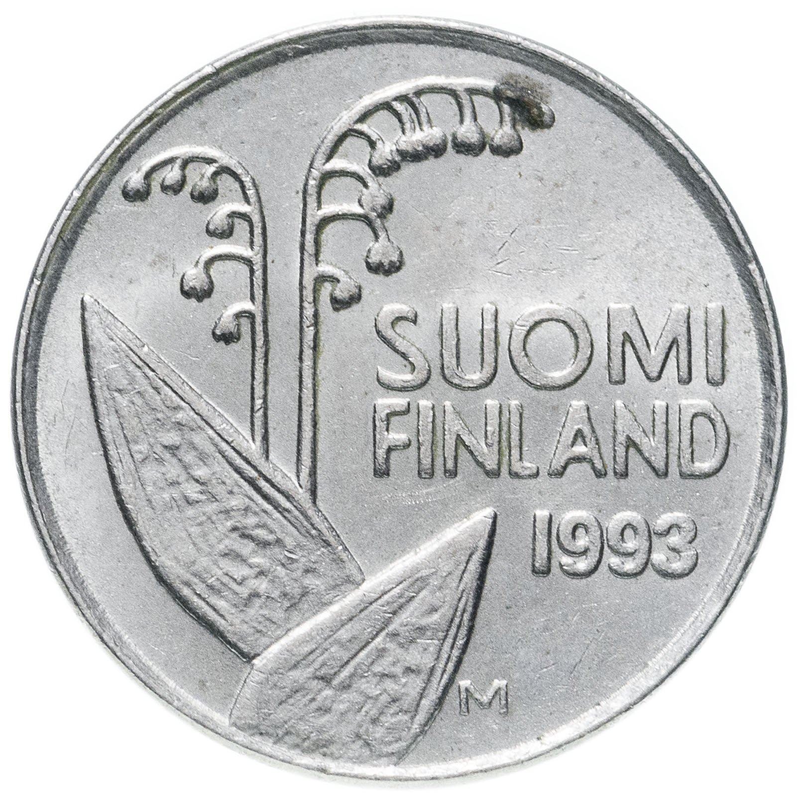 Finland Coin Finnish 10 Pennia | Lily of The Valley | Honeycombs | KM65 | 1990 - 2001