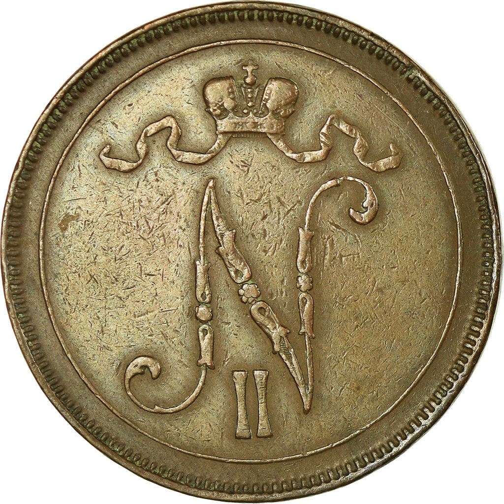 Finland Coin Finnish 10 Pennia | Nikolai II | KM14 | 1895 - 1917