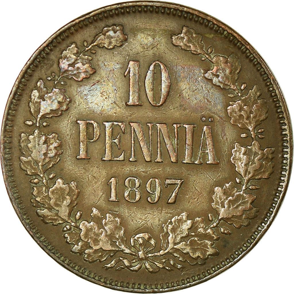 Finland Coin Finnish 10 Pennia | Nikolai II | KM14 | 1895 - 1917