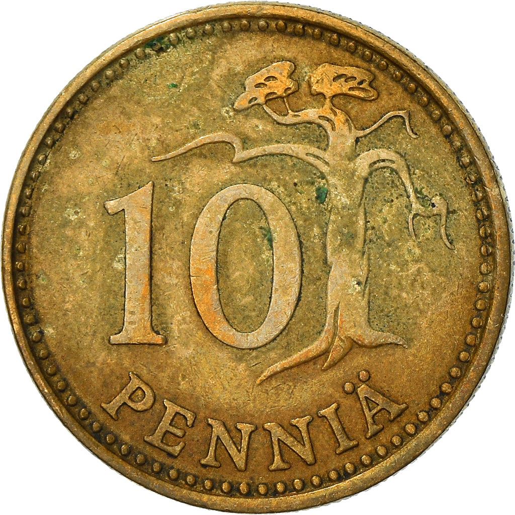 Finland Coin Finnish 10 Pennia | Tree | KM46 | 1963 - 1982