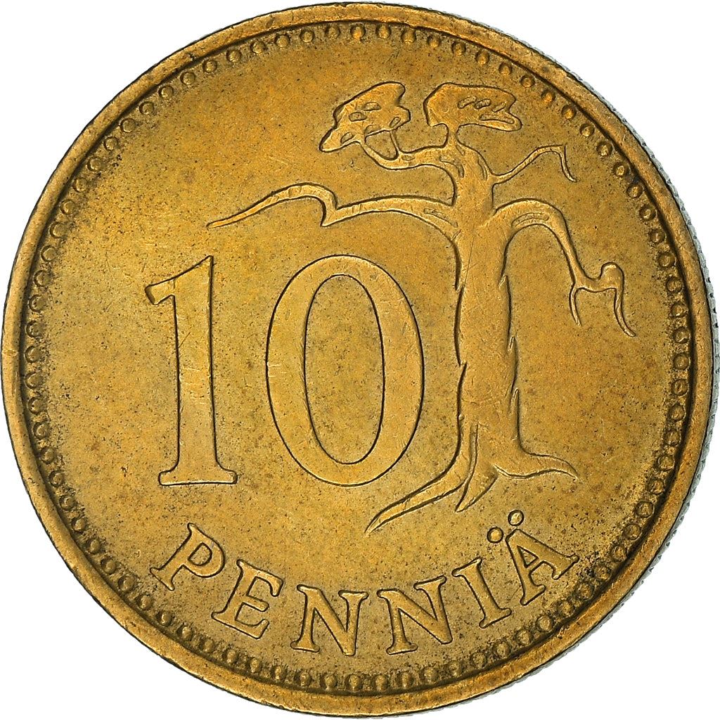 Finland Coin Finnish 10 Pennia | Tree | KM46 | 1963 - 1982