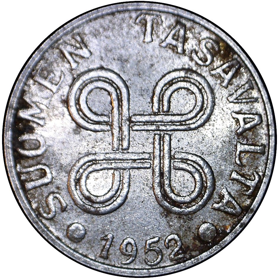 Finland Coin Finnish 5 Markkaa | Saint Hannes Cross | KM37 | 1952 - 1953