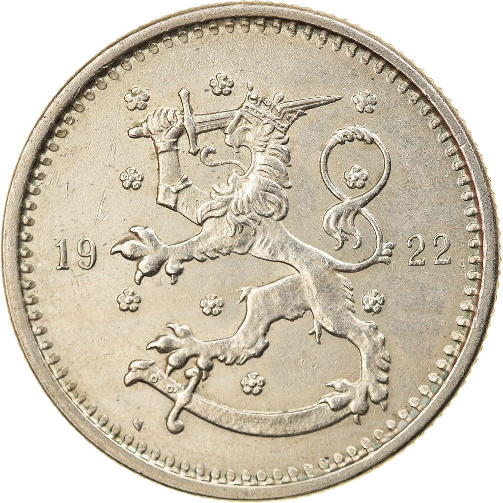 Finland | Finnish 1 Markka Coin | Spruce Branches | Rampant Lion | KM27 | 1921 - 1924