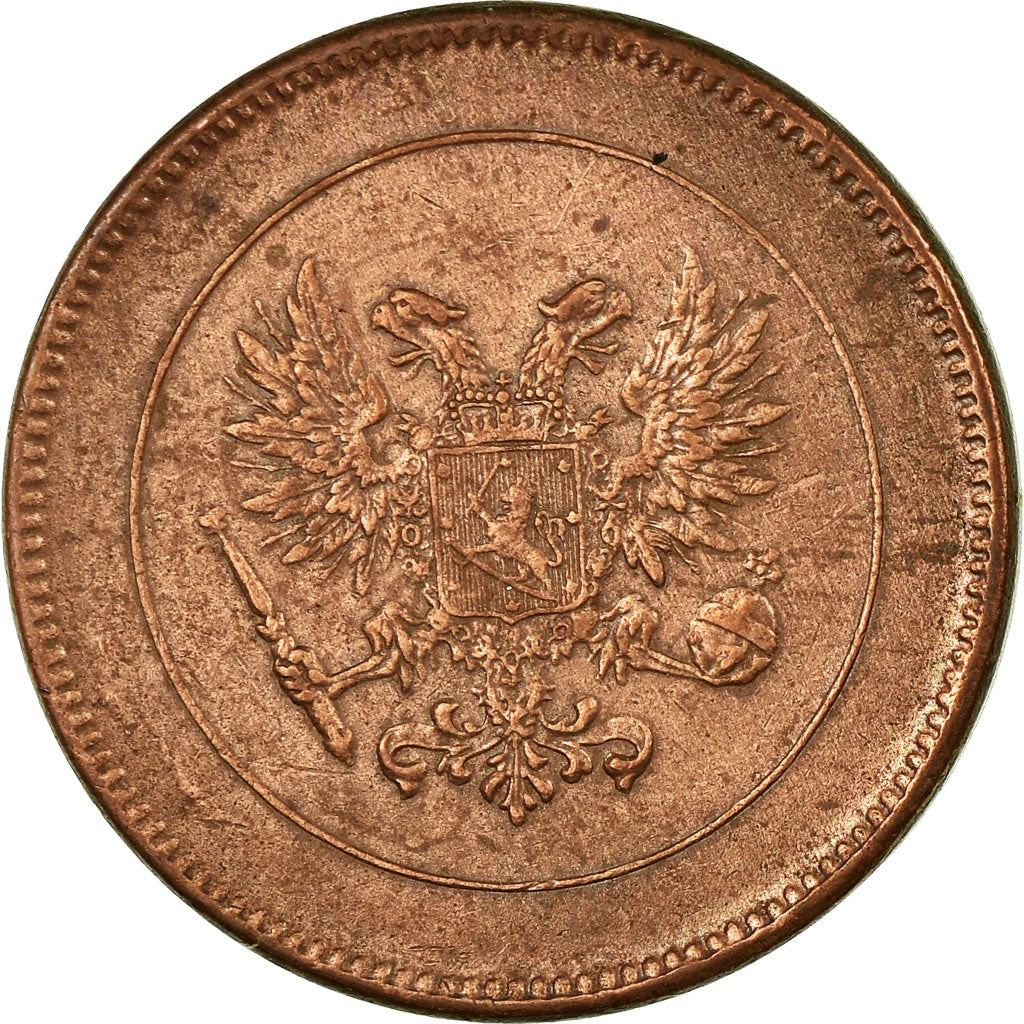 Finland | Finnish 5 Pennia Coin | Nikolai II | Civil War Coinage | Imperial Eagle | KM17 | 1917