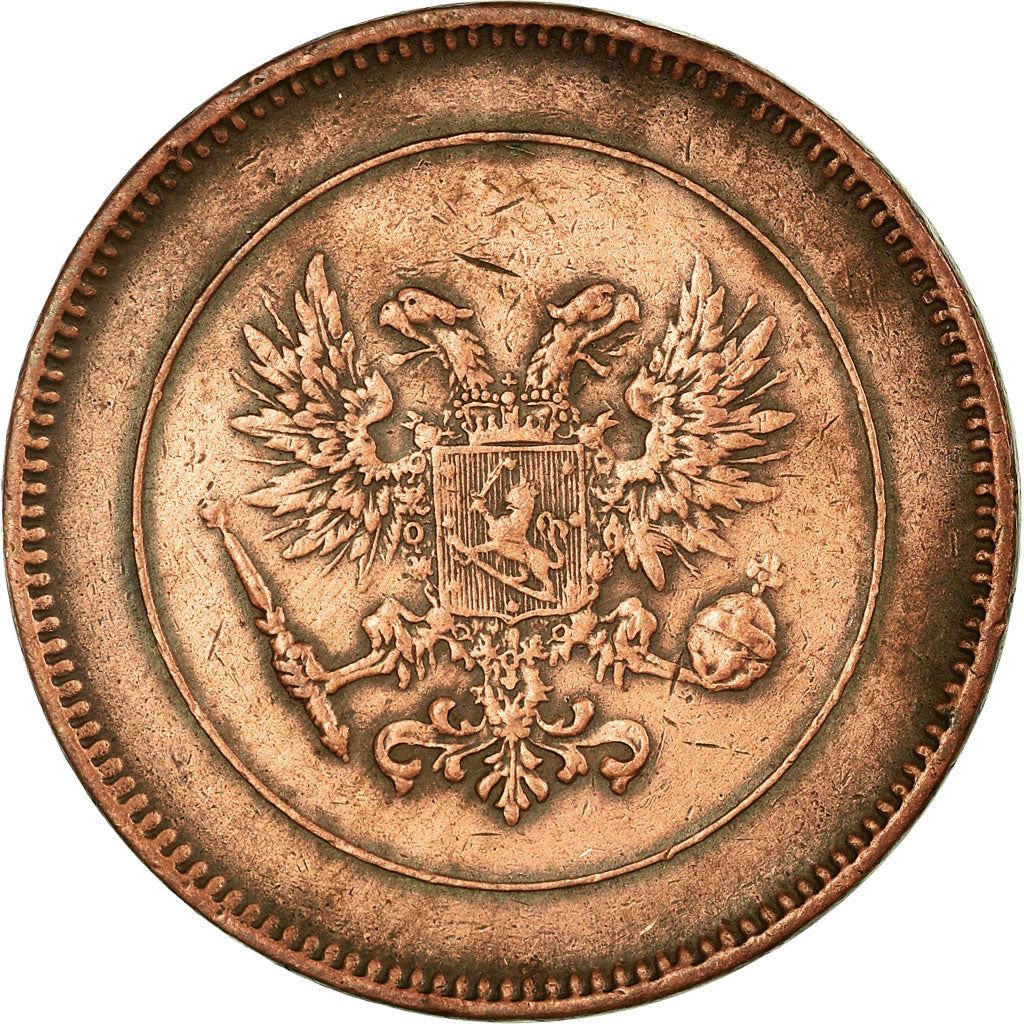 Finland | Finnish 5 Pennia Coin | Nikolai II | Civil War Coinage | Imperial Eagle | KM17 | 1917